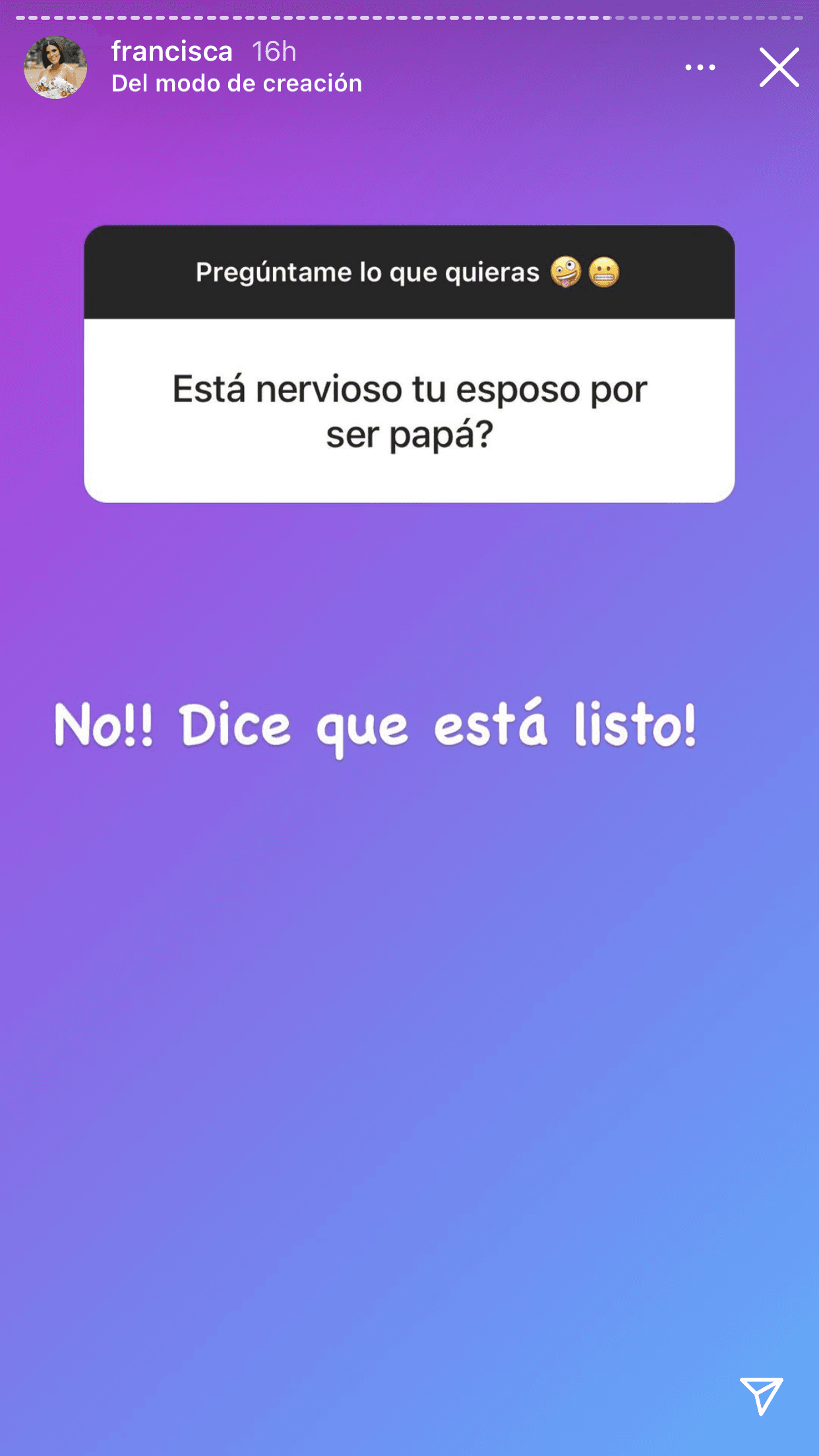 Ante sus fans, la exreina de belleza reconoció que
<b><a href="https://www.univision.com/shows/despierta-america/francisca-lachapel-publica-otra-prueba-de-por-que-su-prometido-francesco-zampogna-es-el-mejor-del-mundo-mundial-video" target="_blank"> él "está listo" para ser papá. </a></b>
<br>