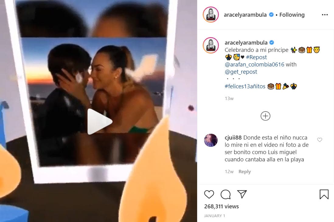 De aquel noviazgo nacieron 
<b>dos hijos</b>. El 1 de enero de 2007 la actriz debutó como madre de 
<b>Miguel</b>, quien actualmente tiene 13 años.
<br>