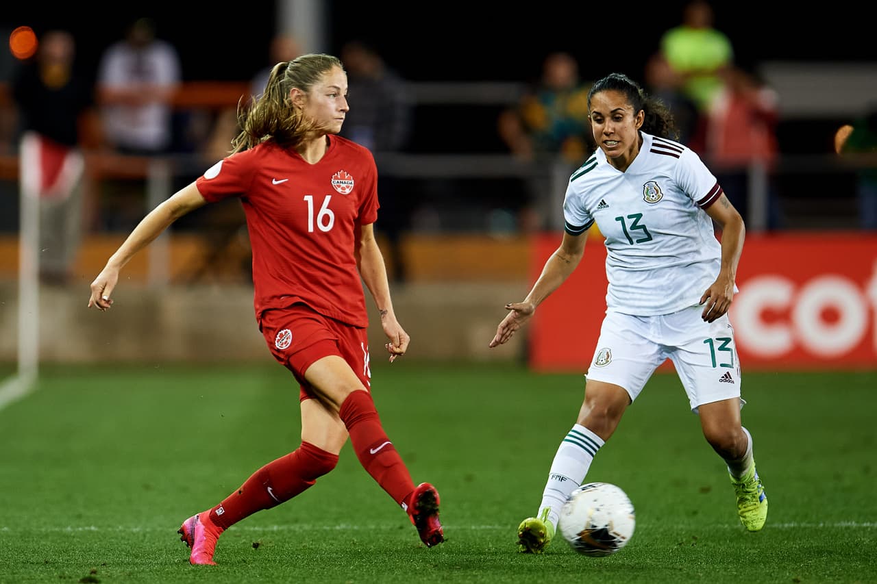 Con goles de Christine Sinclair y Shelina Zardorsky, Canadá le gana a México y asegura el liderato del grupo B.