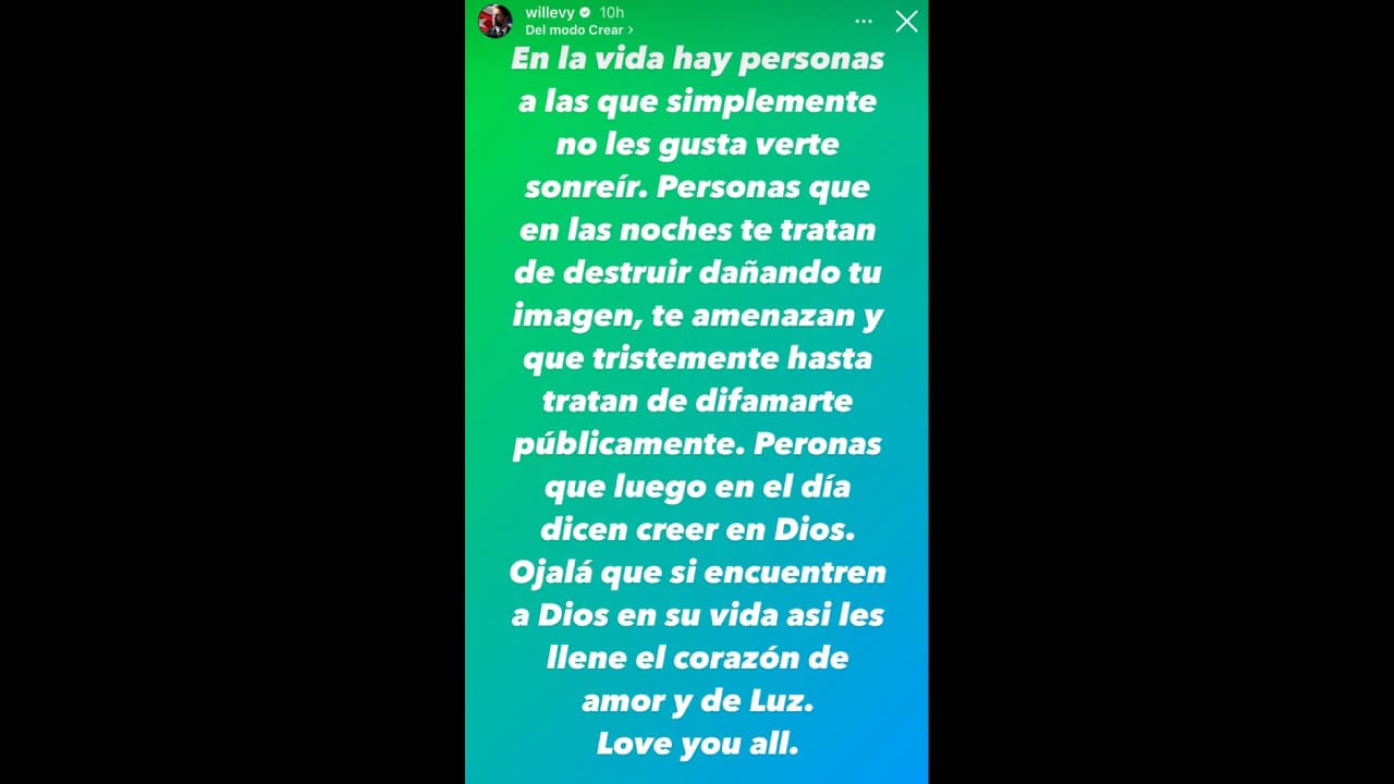 William Levy publica mensaje tras video de Samadhi Zendejas y palabras de Elizabeth Gutiérrez