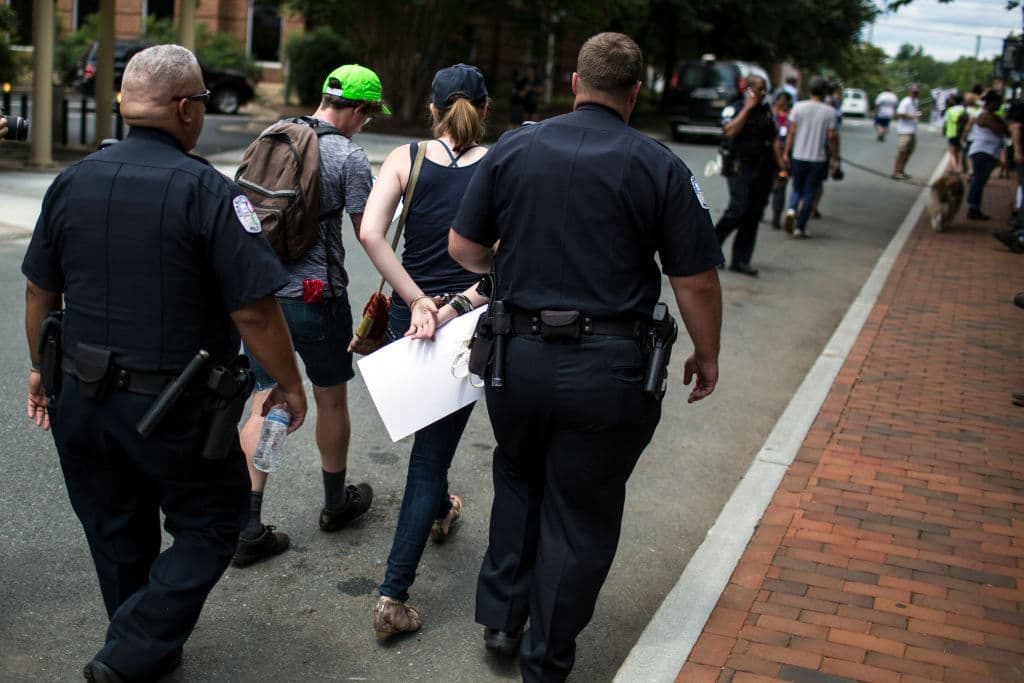 A total of 23 people were arrested. It was not immediately clear what they were charged with or whether the detainees were KKK supporters, counter-protesters or both.