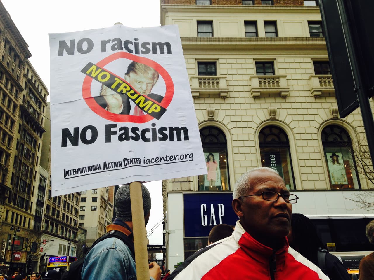 Narciso Castillo llegó a Herald Square desde New Jersey para manifestarse.