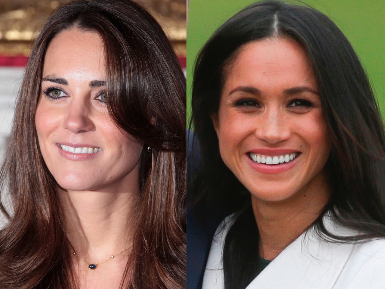Las jóvenes que no pertenecen a la nobleza escogieron llevar el cabello suelto, aunque el maquillaje de Kate Middleton fue más fuerte en contraste con la estadounidense que lució más natural.