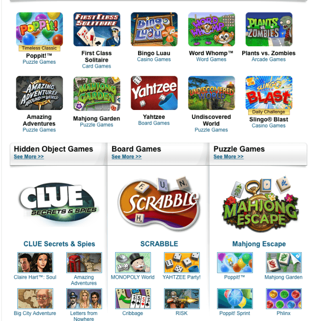 Pogo.com actualmente