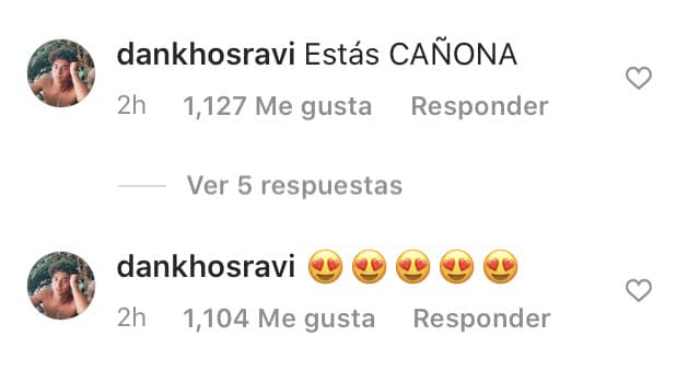 Así reacciona a alguna de sus fotos. 
<br>