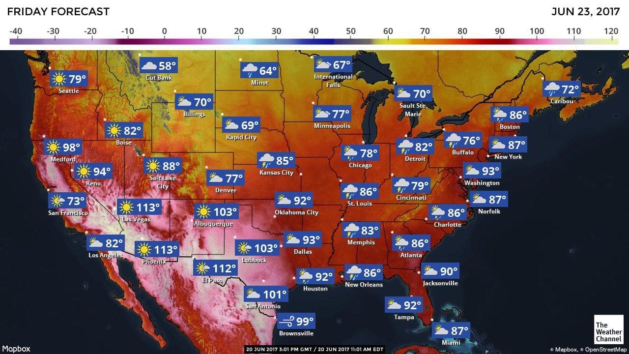 Viernes 23 de junio: Previsiones meteorológicas.