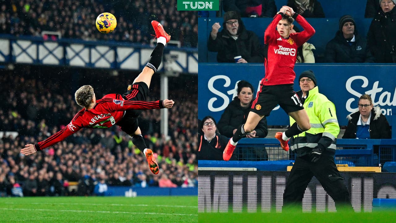 ¡Directo al Puskas! Garnacho anota de chilena y festeja como Cristiano