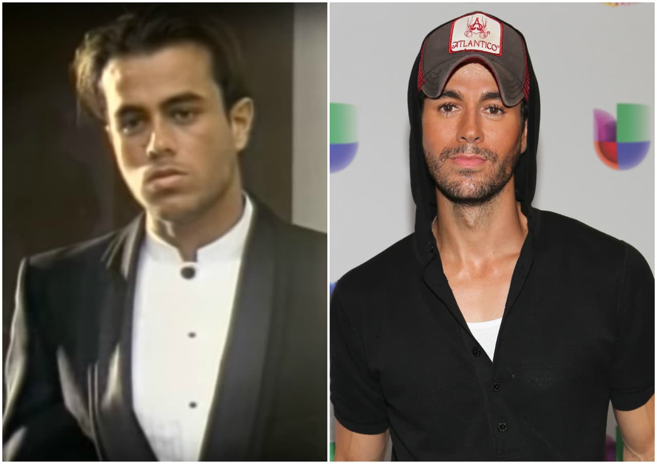 Enrique Iglesias también cambió su look. En la década de los 90 usaba el cabello más largo y lo peinaba del lado. Recordemos que usaba suéteres largos y en su rostro tenía un lugar que lo distinguió por varios años.