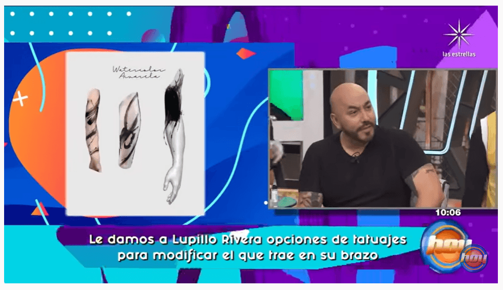 Incluso, el pasado 18 de agosto, se le vio atento a las propuestas que le hicieron artistas del tatuaje en el programa Hoy para modificar el 'brochazo' que lleva en su brazo.