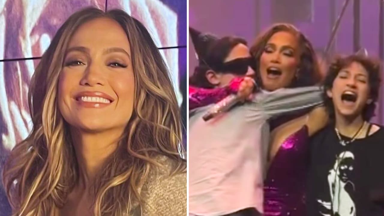 JLo sorprende con sus hijos Emme y Max en el escenario ¡él le cuestionó la ropa! 