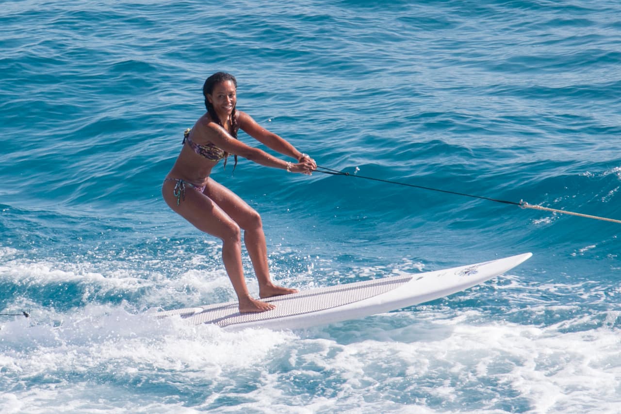 También hizo ski acuatico.