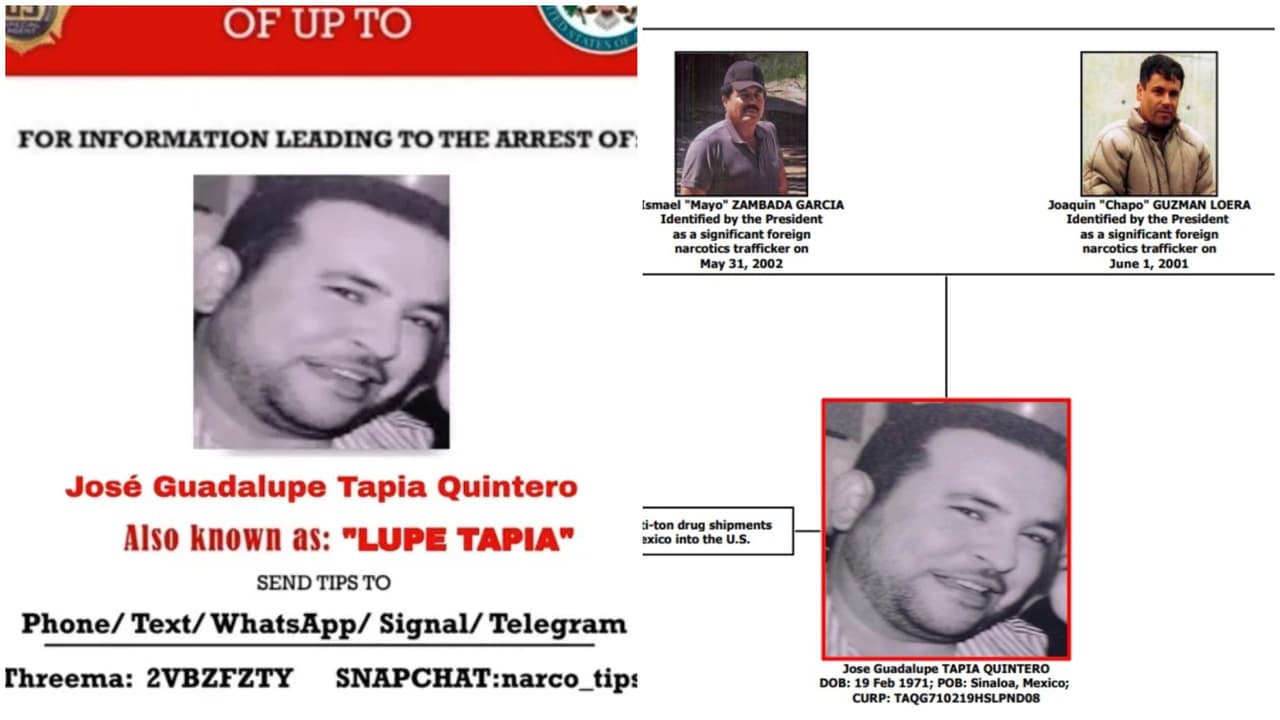 José Guadalupe Tapia Quintero, alias “Lupe Tapia”, un lugarteniente de Ismael “El Mayo” Zambada y líder del cártel de Sinaloa.