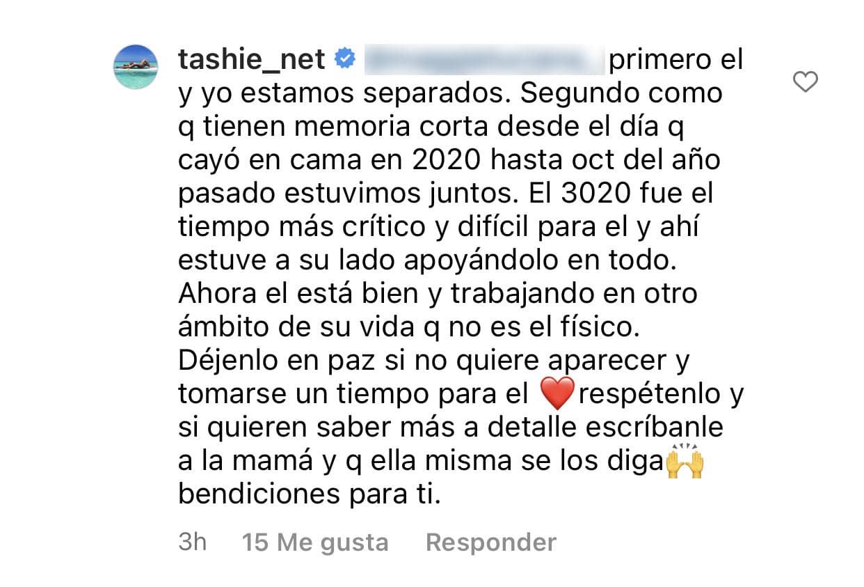 "
<b>Está bien y trabajando en otro ámbito </b>de su vida que no es el físico", aseguró, "dejénlo en paz si no quiere aparecer y tomarse un tiempo para él, respétenlo. Si quieren saber más a detalle, escríbanle a la mamá y que ella misma se los diga". 
<br>