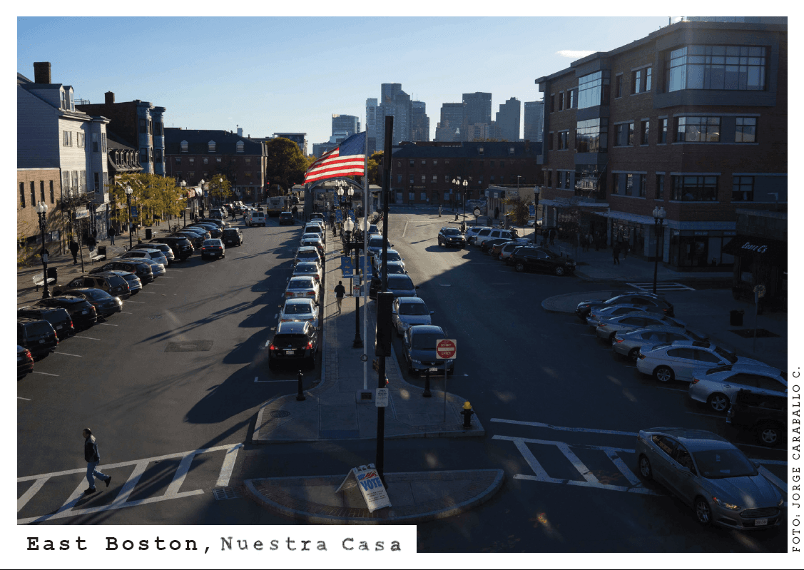 "Maverick Square, el centro de nuestra comunidad, está rodeado de cafés, panaderías y carnicerías colombianas, de tiendas brasileñas, de restaurantes mexicanos y salvadoreños", acota una postal sobre East Boston.