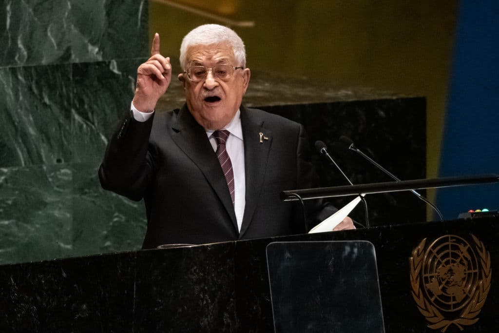El presidente Mahmoud Abbas durante una intervención ante la Asamblea General de al ONU en septiembre de 2024.