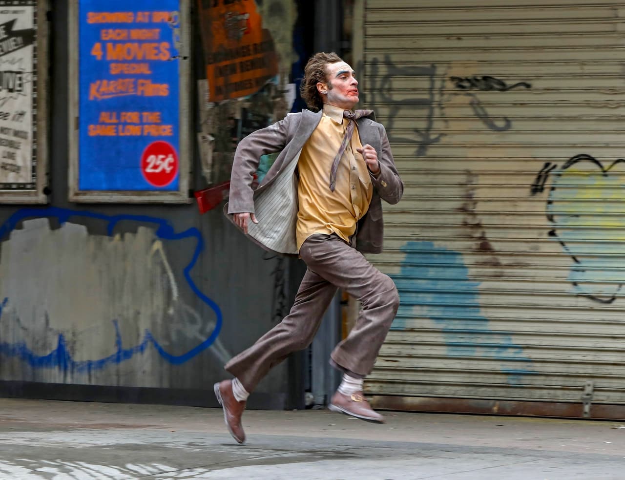 Joaquin Phoenix en las grabaciones de 'Joker: Folie à Deux'.