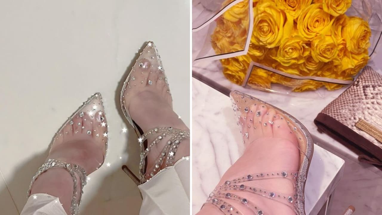 Las zapatillas estilo Cenicienta de Thalía.