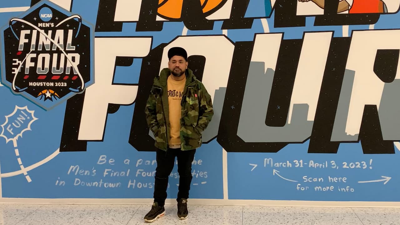 El Comité Organizador del torneo Final Four de la NCAA 2023 y el artista Donkeeboy presentan un mural con motivo del campeonato nacional de básquetbol colegial