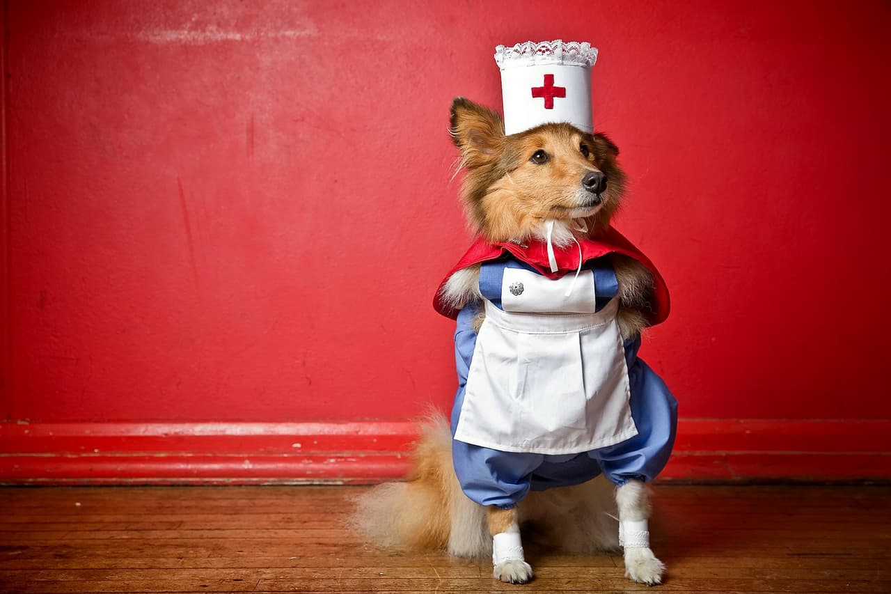 Esta enfermera está lista para atender a cualquier enfermo.