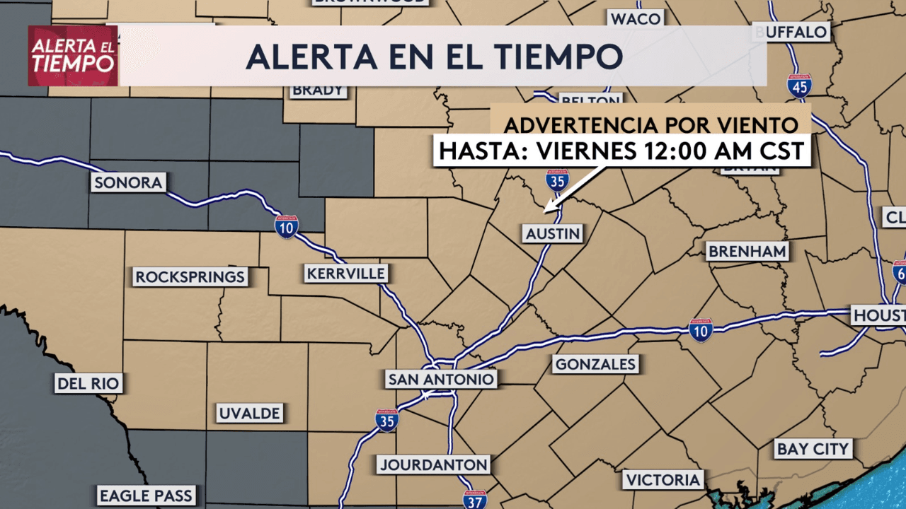 La advertencia podría traer ráfagas de viento de hasta 40 millas por hora.