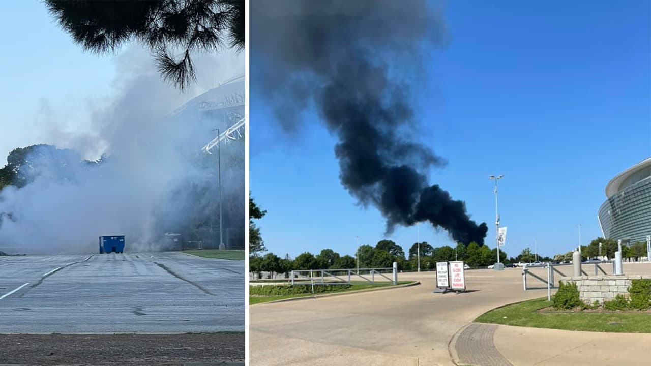 Bomberos de Arlington responden a incendio de baños portátiles al exterior del AT&T Stadium