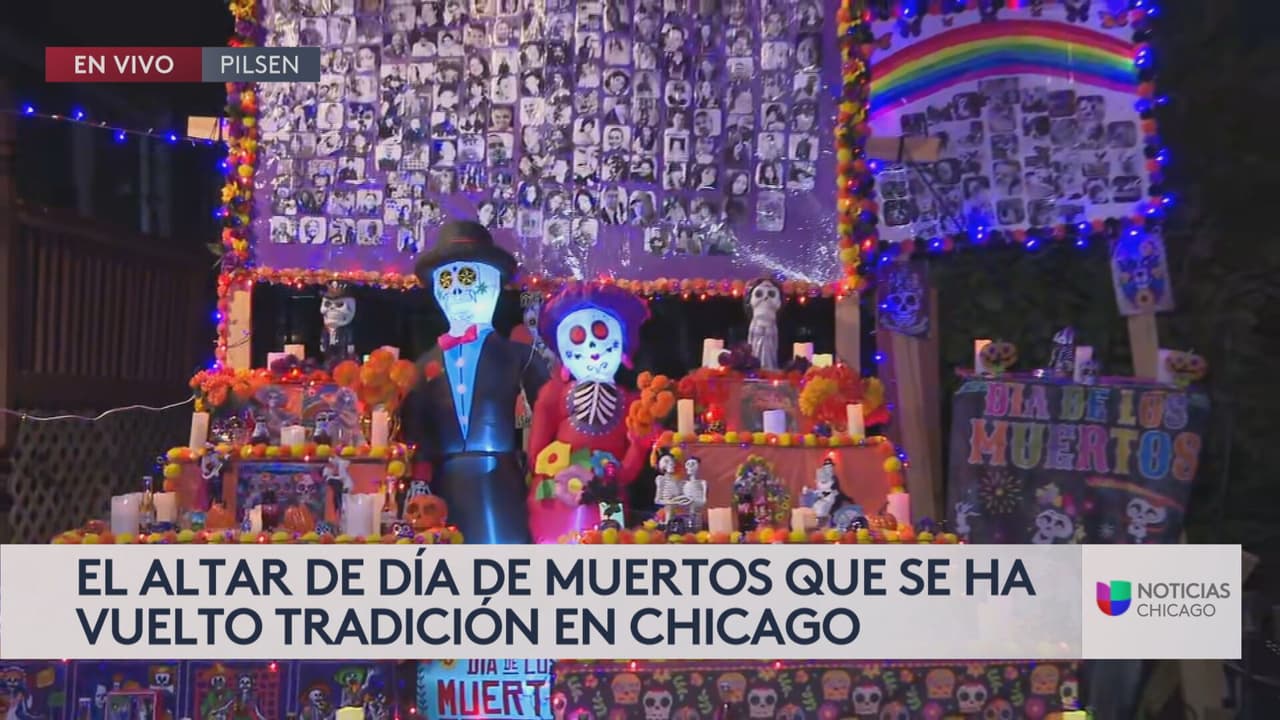 El altar gigante por el ‘Día de muertos’ en Pilsen está ubicado entre la calle 19, esquina con Lumis, por si usted quiere visitarlo este sábado.