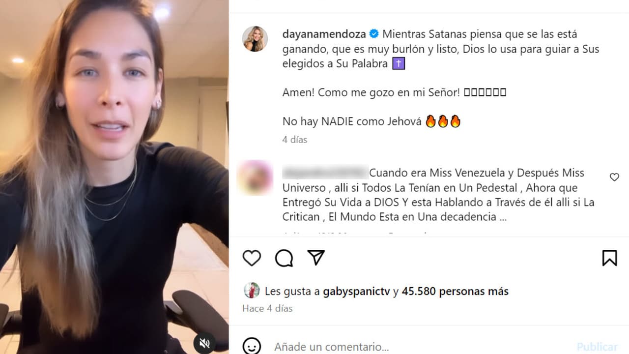Estos son algunos de los mensajes religiosos que Dayana Mendoza, Miss Universo 2008, suele compartir en Instagram.