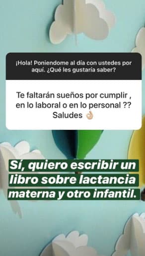La presentadora de Despierta América reveló que le gustaría transmitir consejos para los primeros días de maternidad mediante un libro. Durante sus embarazos se informó tanto que ve muy útil educar sobre el tema de la lactancia materna.