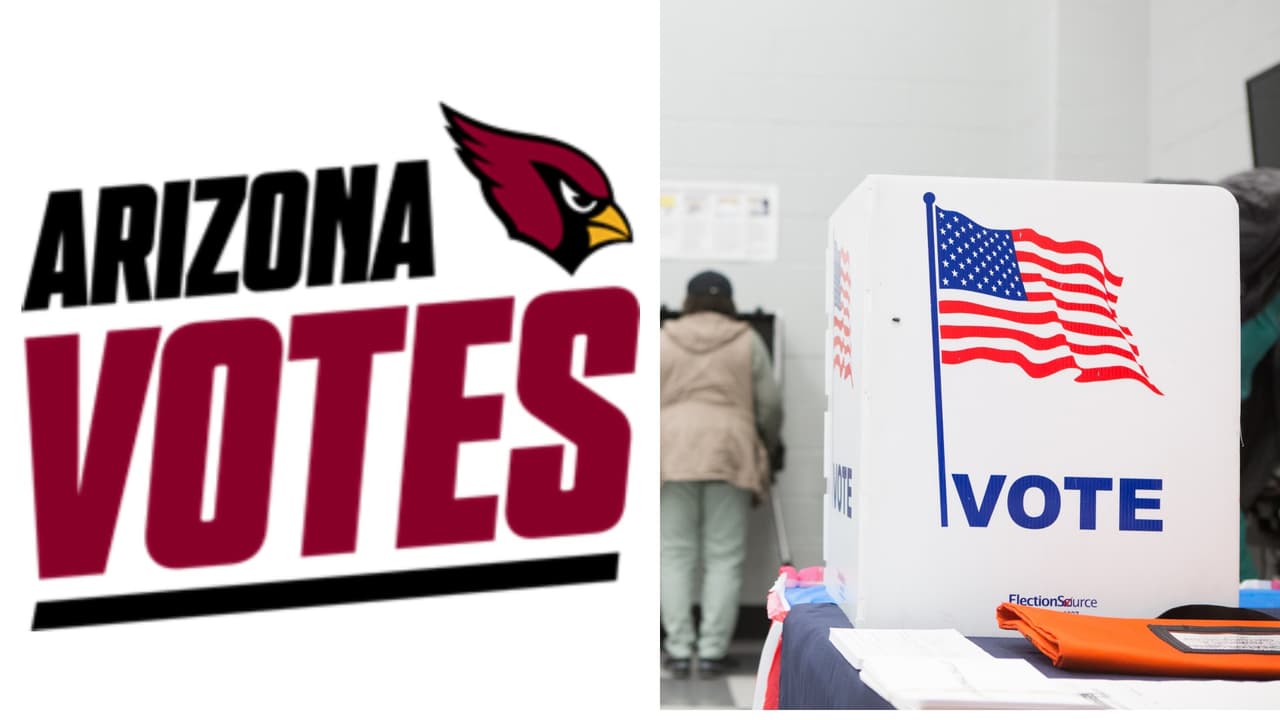 Los Cardenales de Arizona forman parte de la campaña nacional de la liga NFL para promover el voto