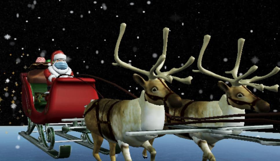 ¿Dónde está Santa Claus? Mira por dónde va repartiendo sus regalos (este año de nuevo con mascarilla)