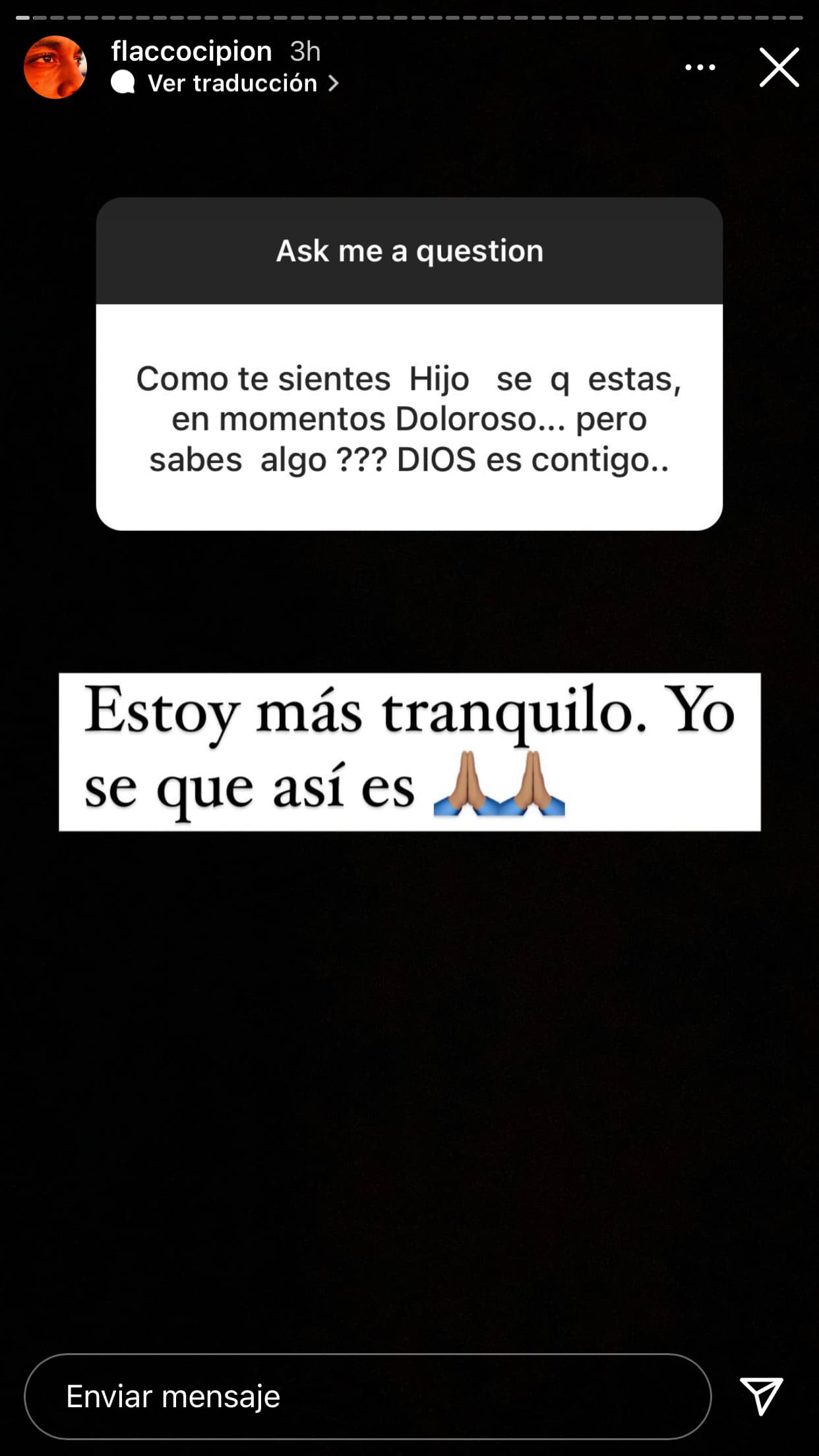Una de las más constantes fue el saber cómo se encuentra él tras haber quedado viudo de una manera tan repentina: "Estoy 
<b><a href="https://www.univision.com/shows/enamorandonos/daniela-y-darwin-una-llamada-que-termino-en-boda-video" target="_blank">más tranquilo</a></b>", aseguró. 
<br>