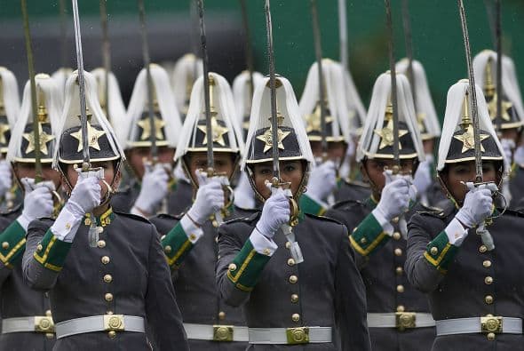 La ceremonia de aniversario estuvo presidida por el presidente de Colombia.