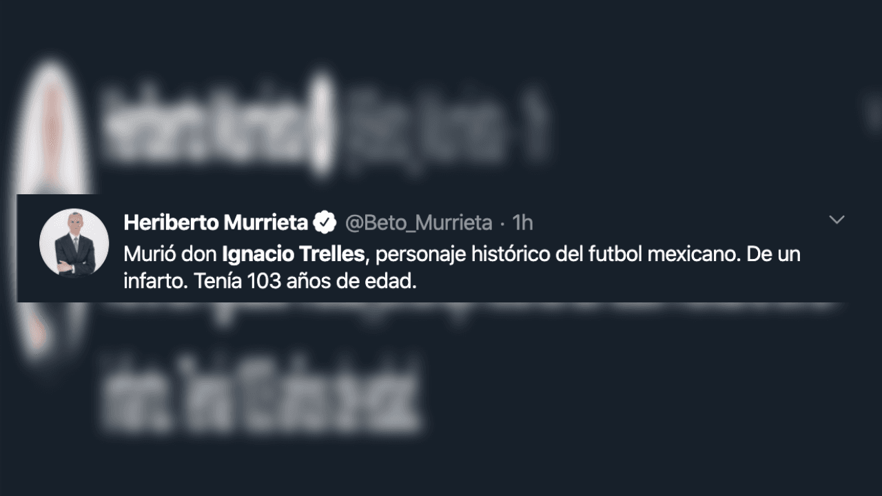 Así reacciona el mundo futbolístico ante el fallecimiento de Ignacio Trelles a sus 103 años.
