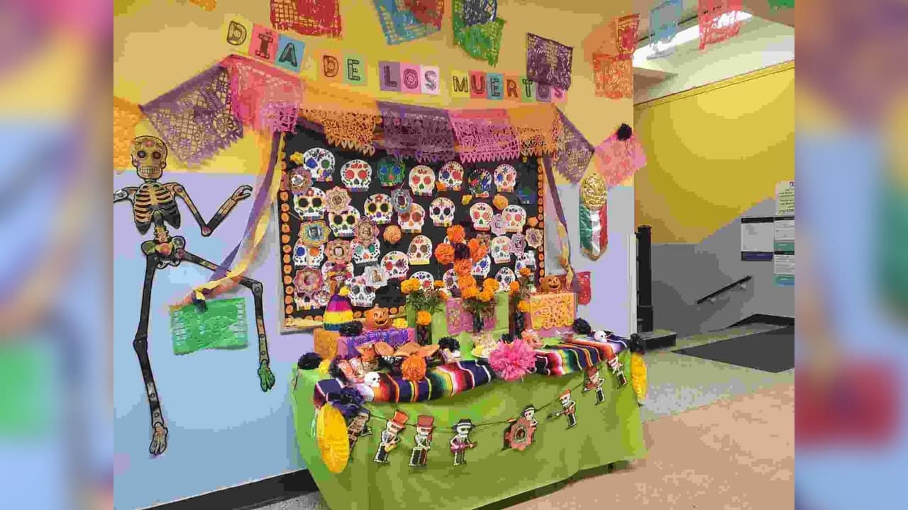 El altar colorido fue compartido a Noticias Univision Chicago en celebración del 
<b><a href="https://www.univision.com/local/chicago-wgbo/con-este-emotivo-homenaje-buscan-rendir-tributo-a-las-victimas-del-coronavirus-en-illinois-video">Día de los Muertos</a></b>.