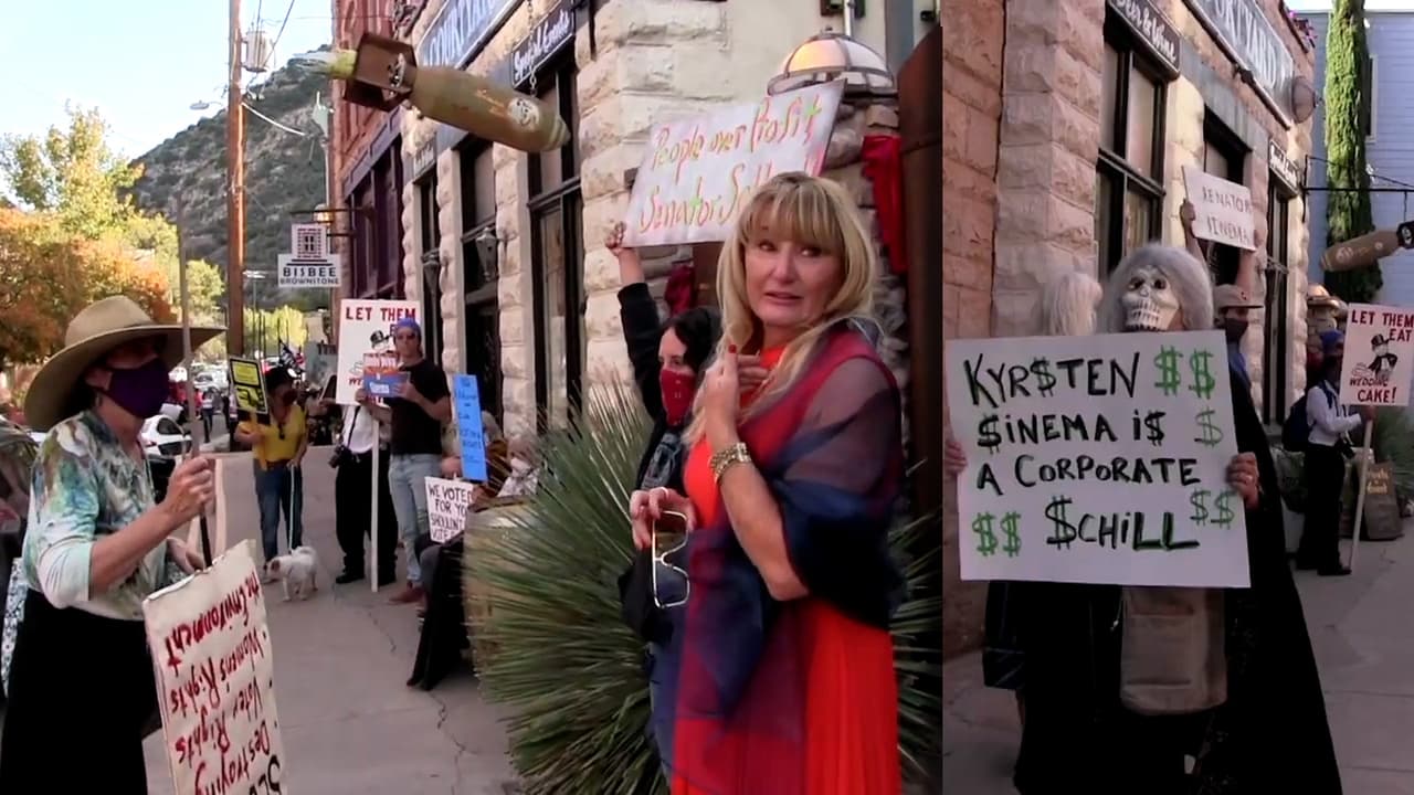 "Es la boda de mi hija”: madre de la novia pide retirarse a la protesta contra la senadora Sinema en Arizona