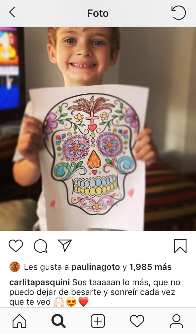 En las publicaciones que la ex de Horacio Pancheri hace de su hijo, a través de Instagram, se pueden ver los amorosos comentarios de Paulina Goto.