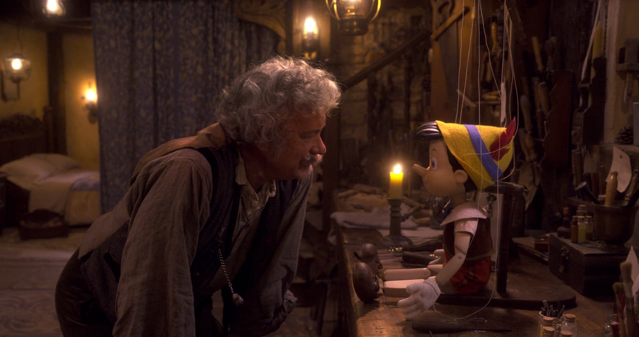 Tom Hanks como Geppetto en 'Pinocho'