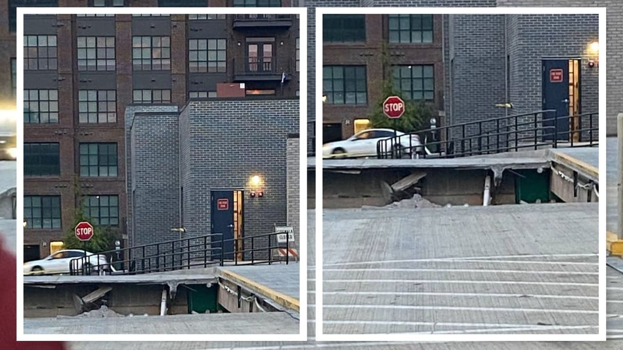 Parte del estacionamiento de Publix en Hank Aaron Drive se derrumba; un conductor resultó herido 