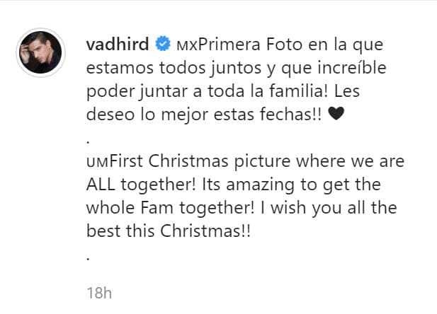 Mientras tanto, Vadhir Derbez compartió la postal celebrando que es la primera que se toman juntos, algo en lo que también coincidió Alessandra Rosaldo.