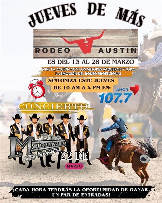 No te puedes perder el rodeo profecional y gran concierto de
🎶 La Maquinaria Norteña 🎶