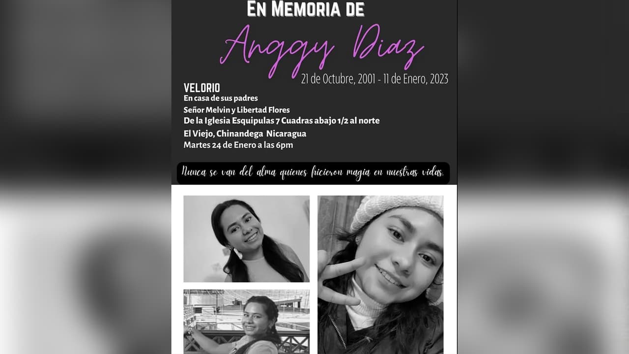 La familia notificó a la comunidad nicaragüense que se había organizado el velorio en honor 
<b><a href="https://www.univision.com/local/houston-kxln/muerte-anggy-diaz-alerta-victimas-violencia-domestica-texas" target="_blank">a la hispana</a></b> en la casa de sus padres de crianza. "Mi sobrinita amada con la familia, amigos, su ciudad ya
<b> está en su pais natal</b>", indica el mensaje.
