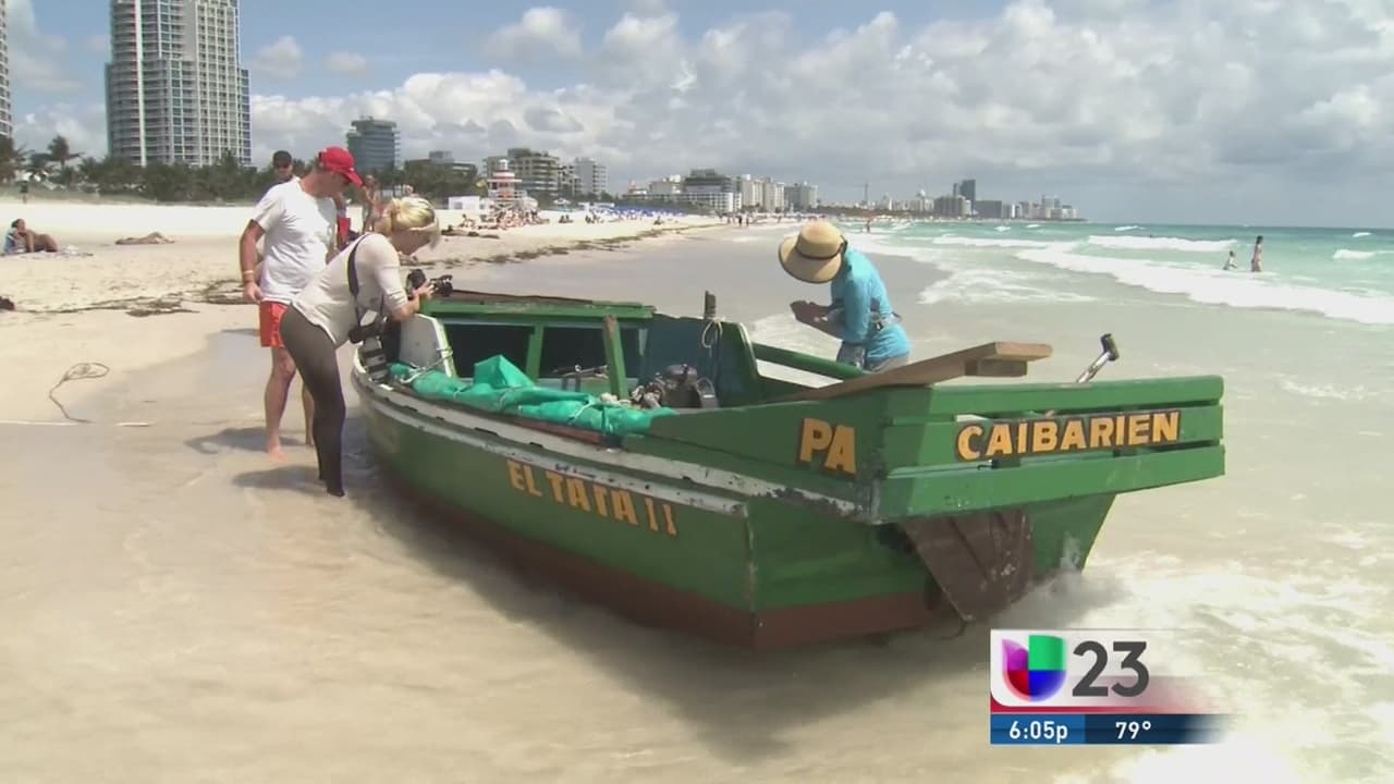 Llegan seis balseros a playa de Miami Beach