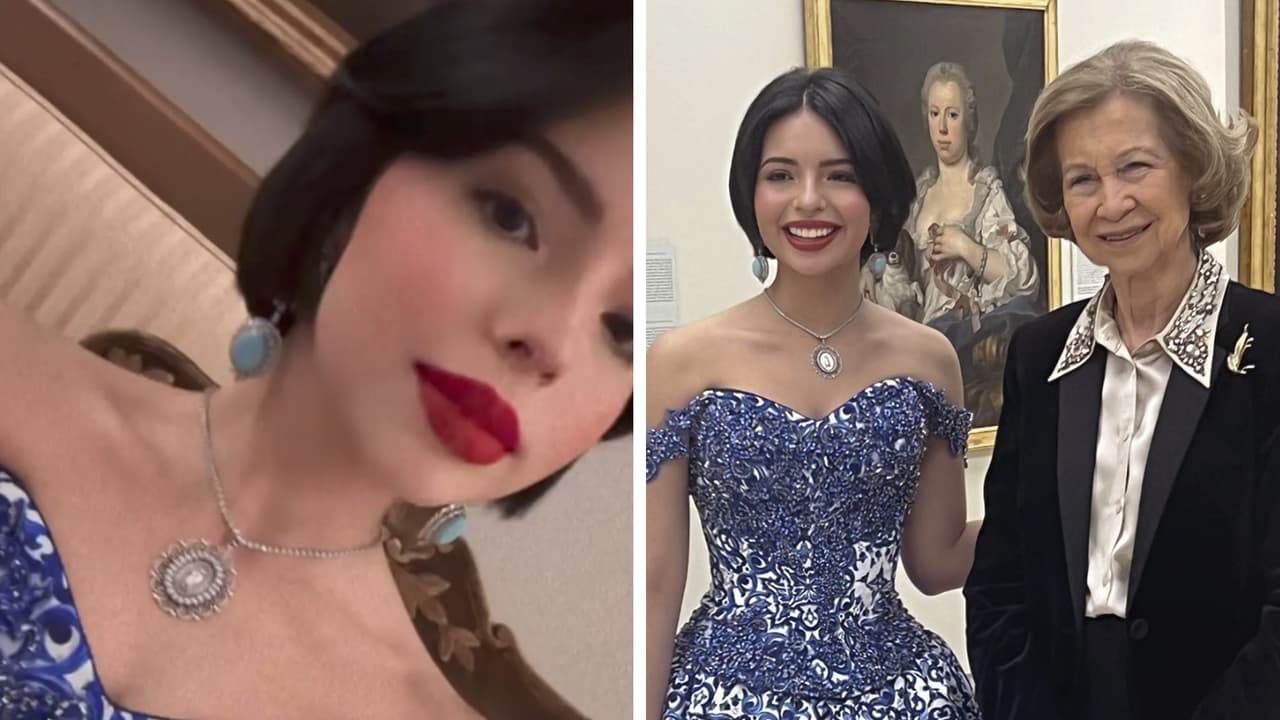 El emotivo detalle del look de Ángela Aguilar en su encuentro con la reina Sofía