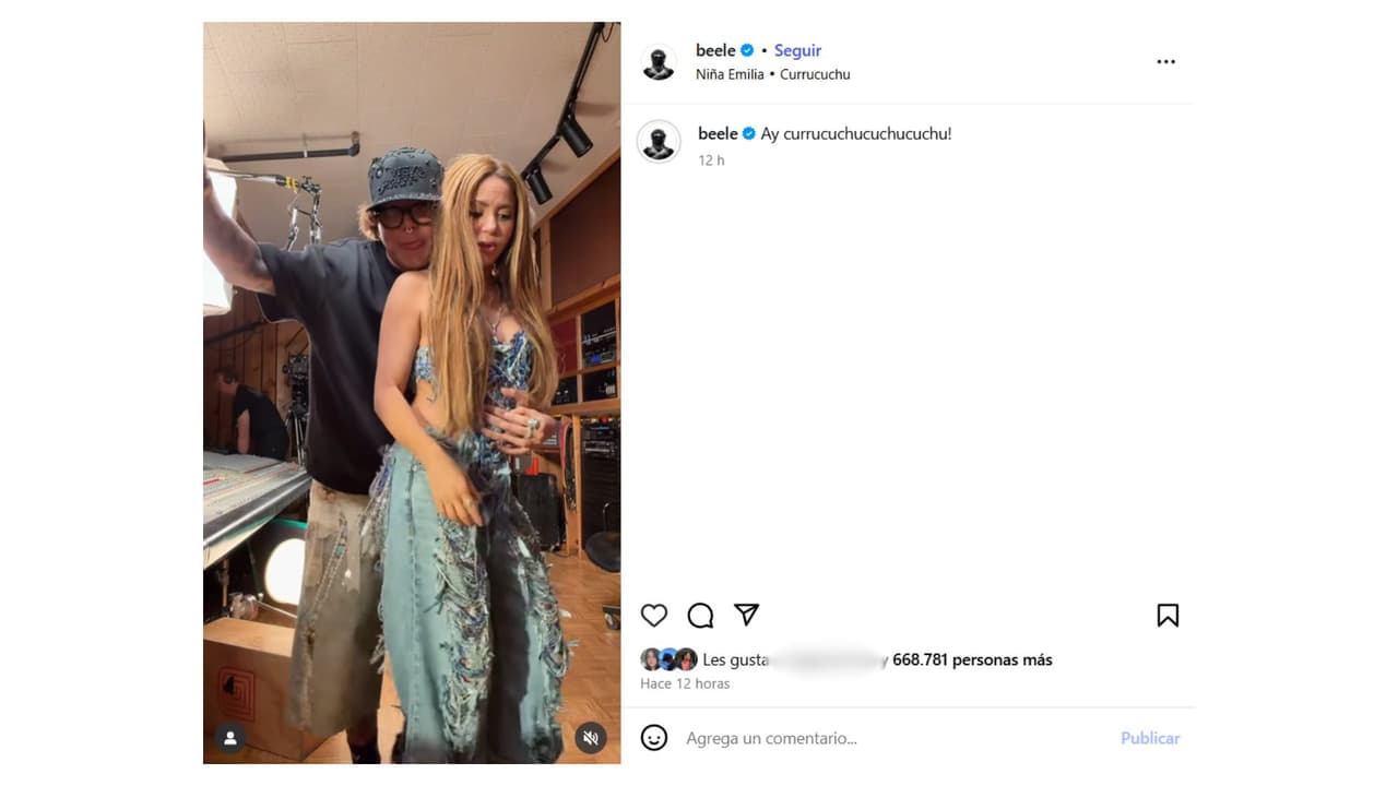 Así se dejaron ver Shakira y Beéle en redes.