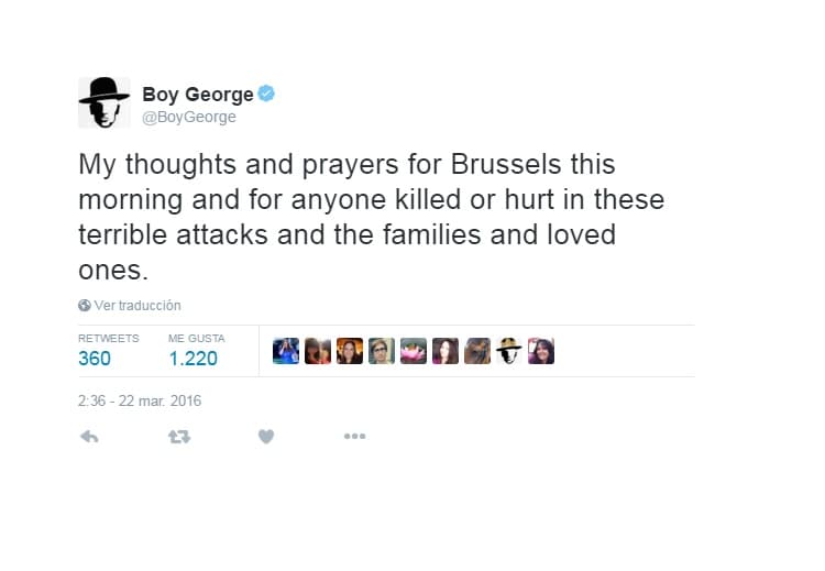 El músico dedicó sus oraciones a los fallecidos tras los ataques y a las familias de ellos.