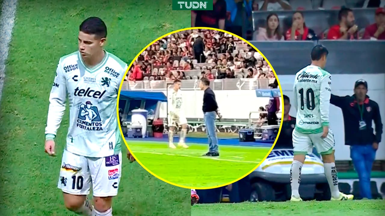  ¿Se molestó? James Rodríguez sale de cambio y ojo a lo que pasa con Ambriz