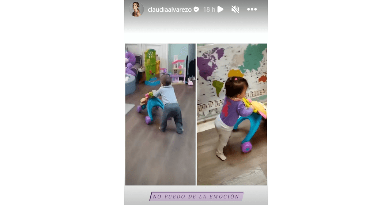 Los mellizos de Claudia Álvarez ya caminan