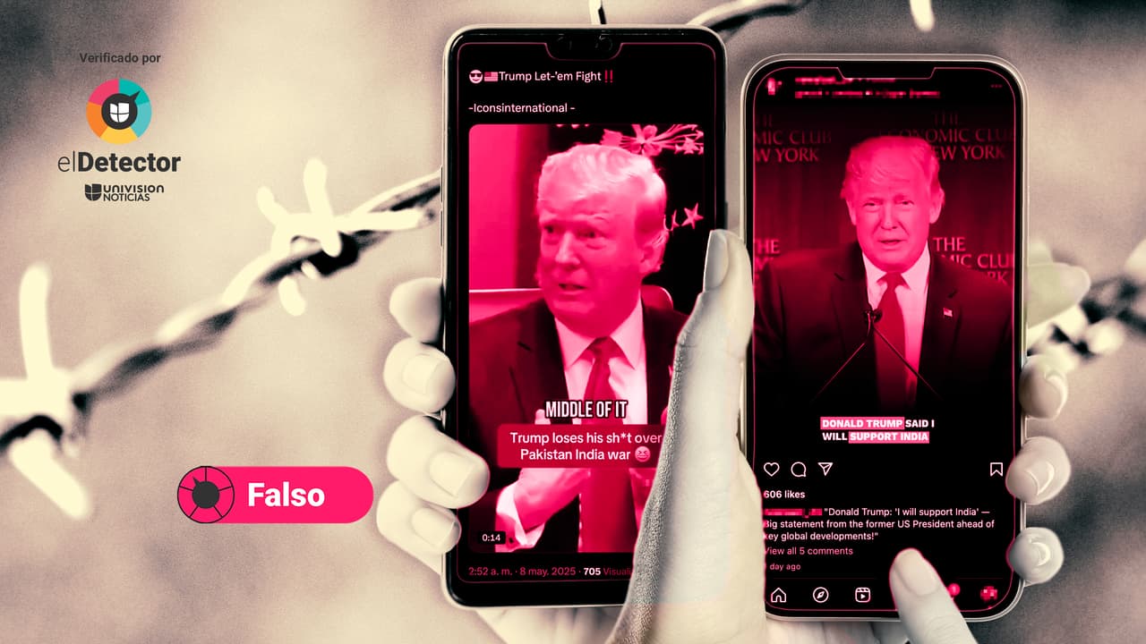 Videos viejos en redes sociales desinforman sobre la posición actual de Trump ante el conflicto entre India y Pakistán