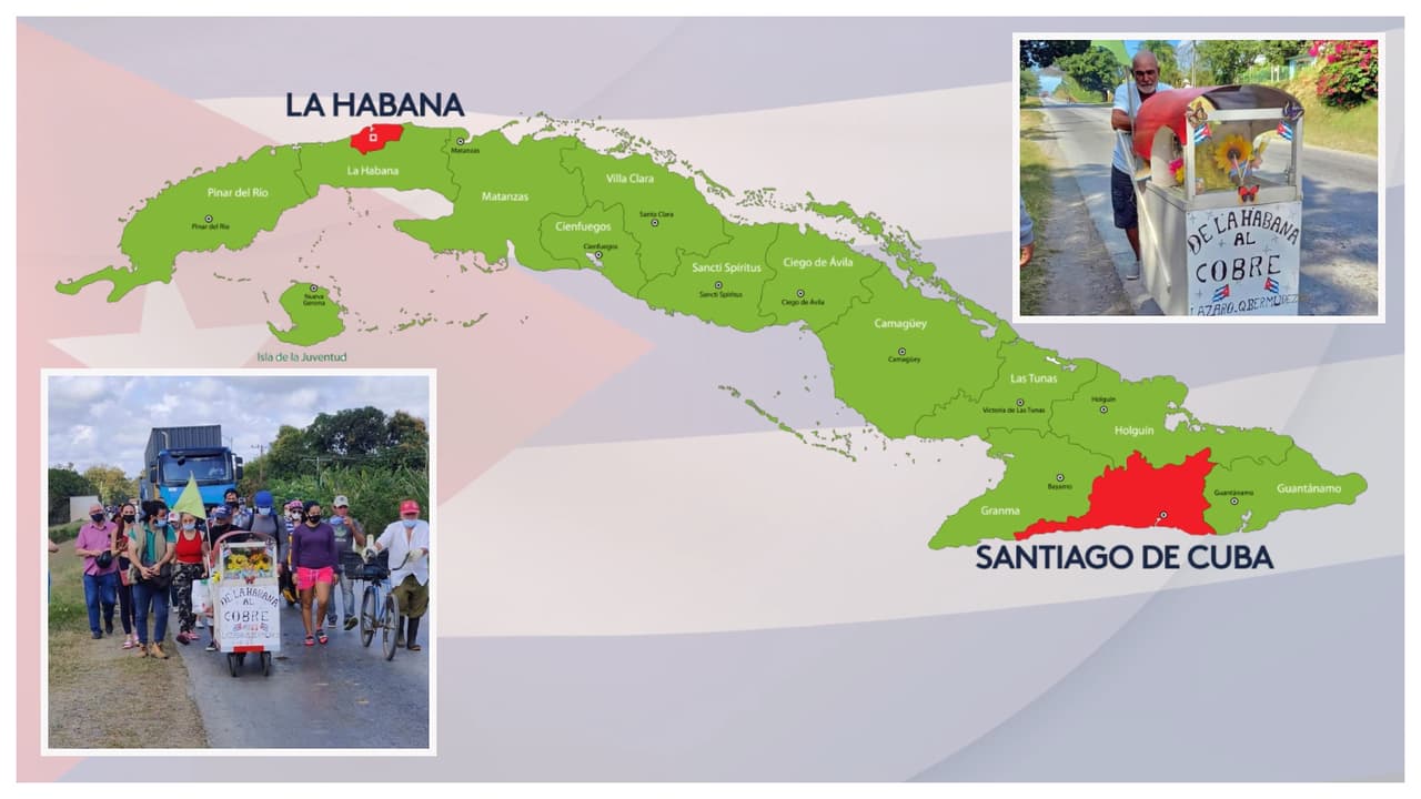 Camina desde La Habana a Santiago de Cuba cumpliendo una promesa para su hijo con cáncer