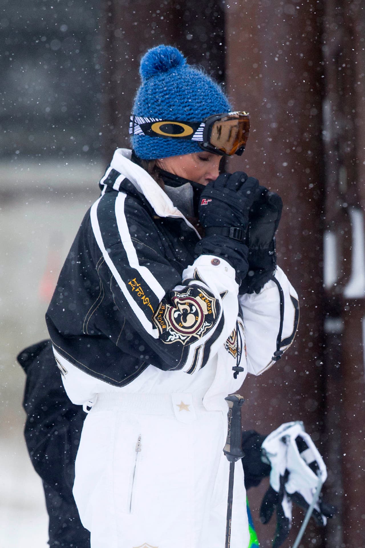 La celebridad se fue a 'Mammoth Mountain' a esquiar.